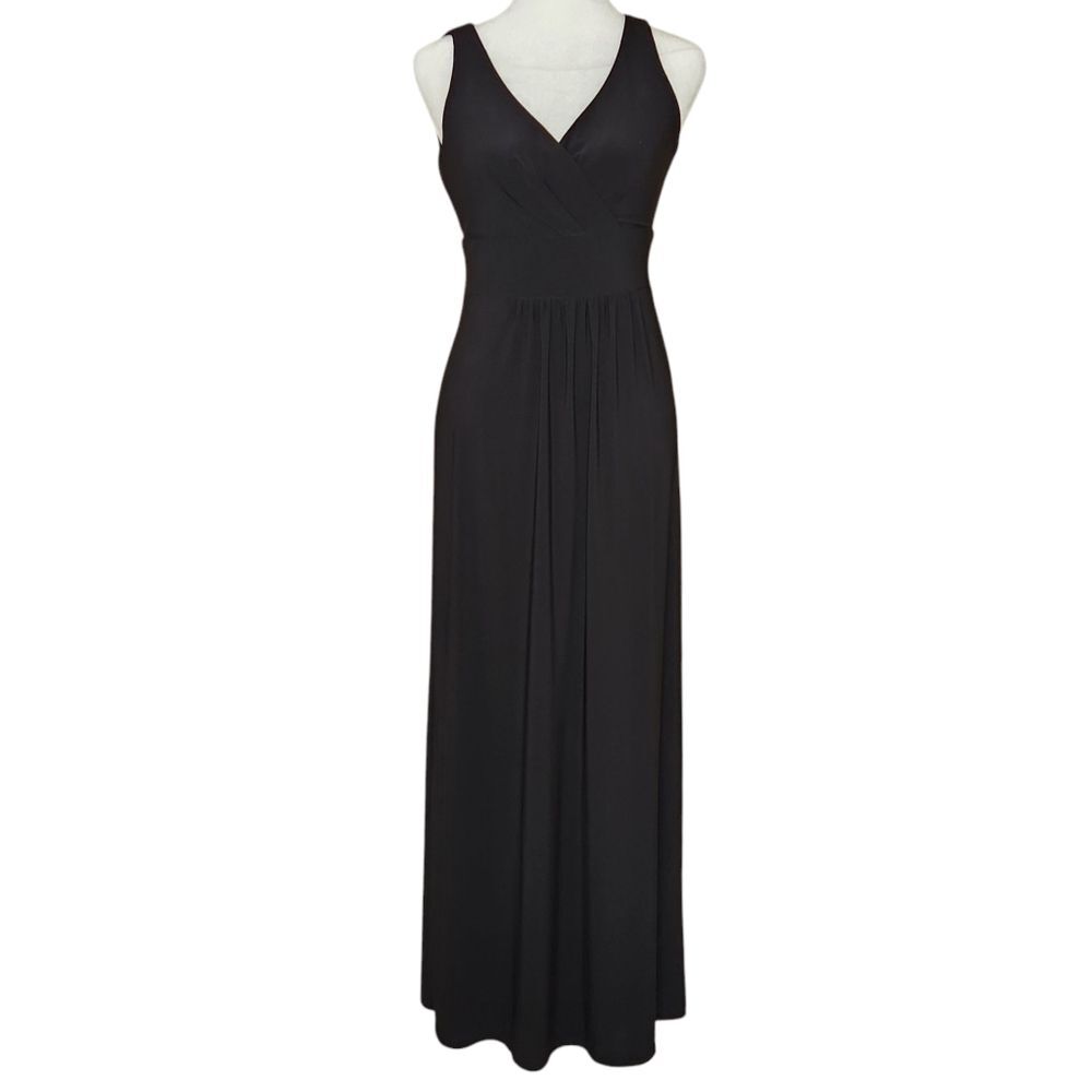 Lauren Ralph Lauren Black Empire Waist Sleeveless Maxi Dress Size 2 Minimalist